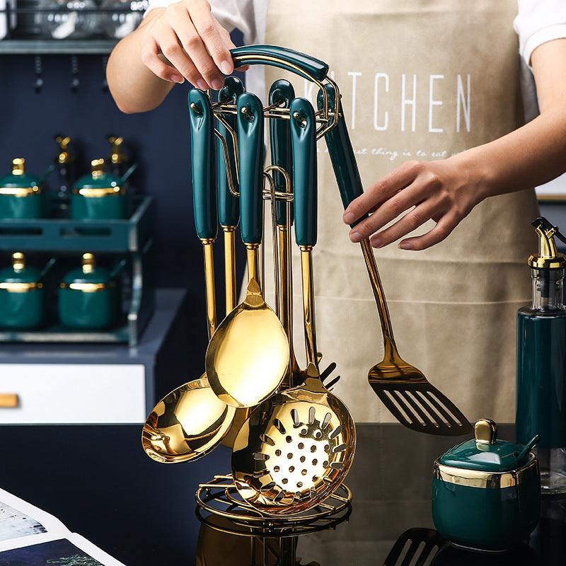 7-Piece Gold Plated Kitchen Utensil Set