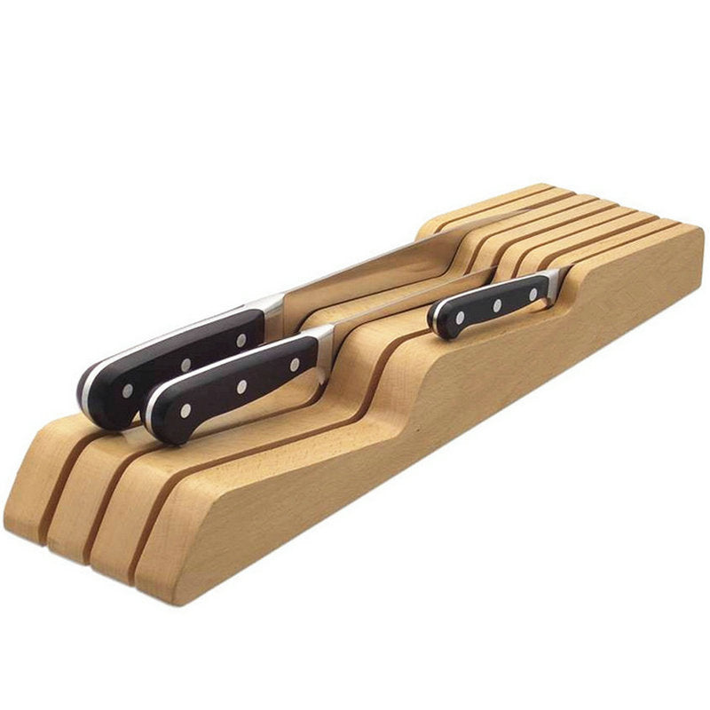 Beech Wood In Drawer Knife Organizer Block