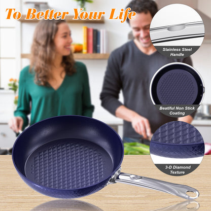 3PC Blue Diamond Ceramic Induction Cookware