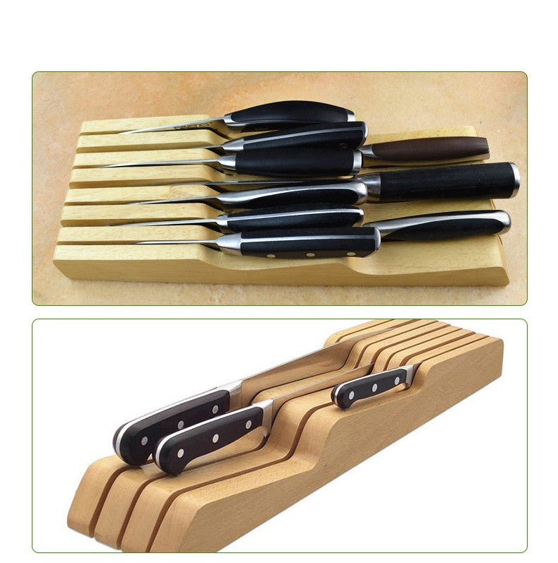 Beech Wood In Drawer Knife Organizer Block