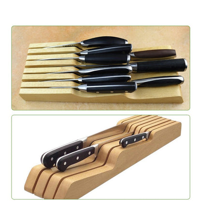 Beech Wood In Drawer Knife Organizer Block