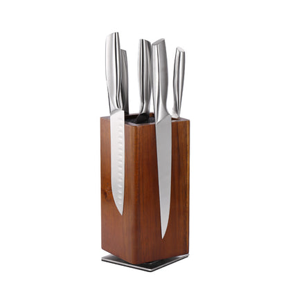 Acacia Wood Rotating Magnetic Knife Block